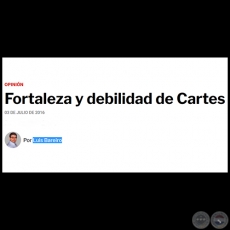 FORTALEZA Y DEBILIDAD DE CARTES - Por LUIS BAREIRO - Domingo, 03 de Julio de 2016